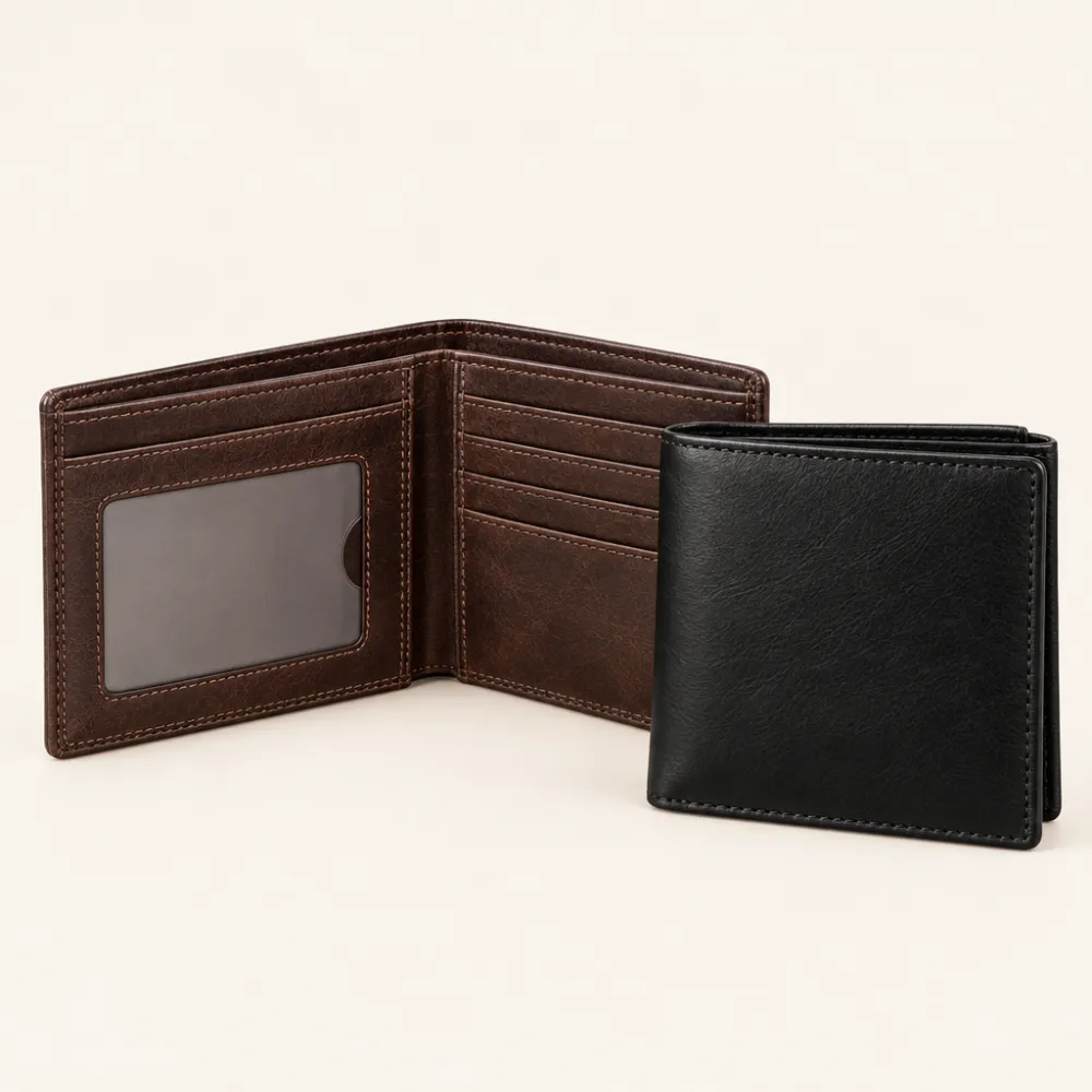 Men's leather bi-fold wallets