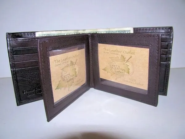 #1018 - Leather Bi-Fold with 2 x Flaps - Brown