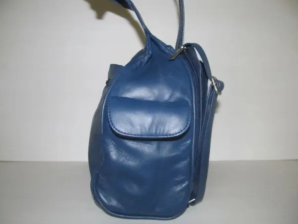 #103 - Thief Proof Leather Backpack - Blue