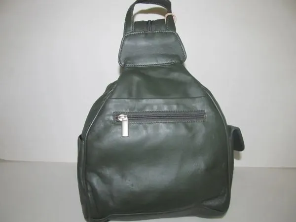 #103 - Thief Proof Leather Backpack - Green