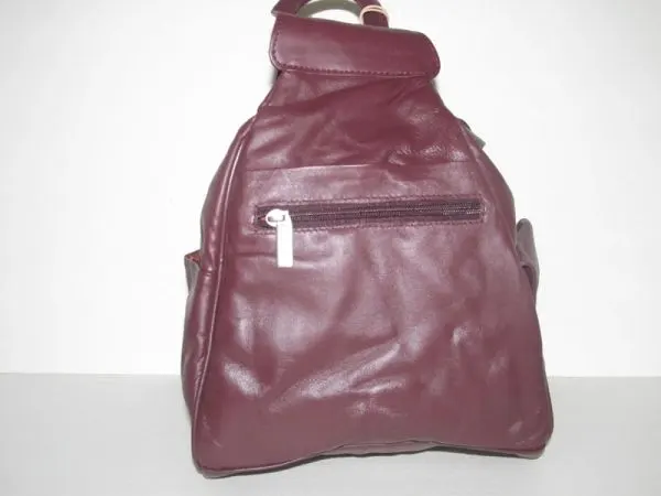 #103 - Thief Proof Leather Backpack - Plum