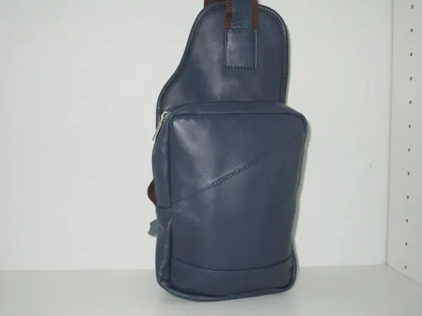 #148 Leather Crossbody Bag Blue