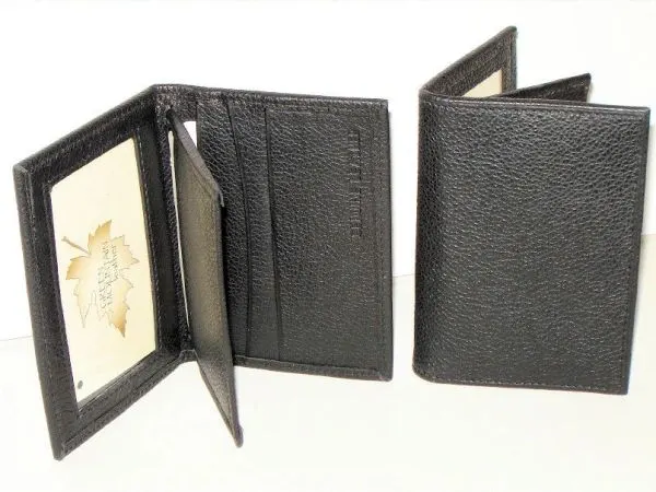 #17 - Leather Card Holder With a Extra Flap - Black
