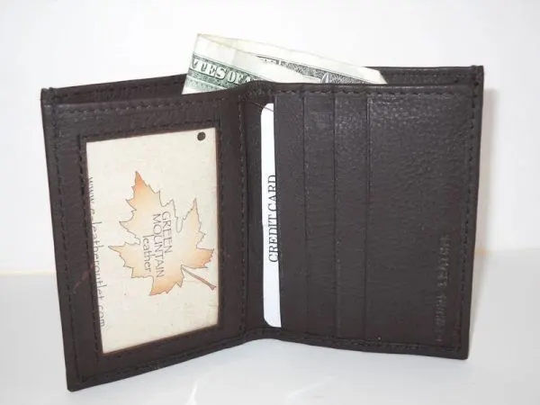 #18 - Leather Card Holder - Bill Pocket - Brown