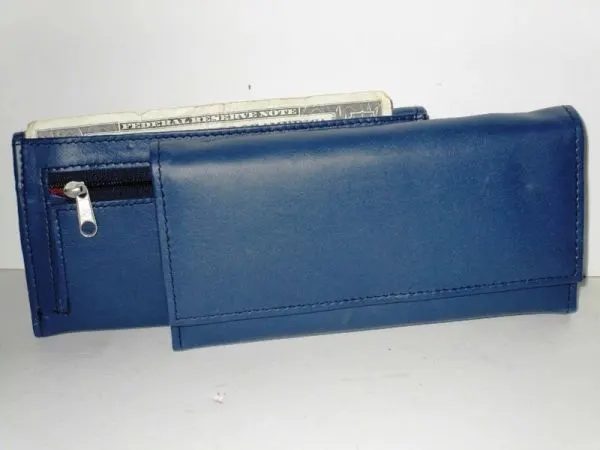 #205 - Ladies Leather Clutch - Blue