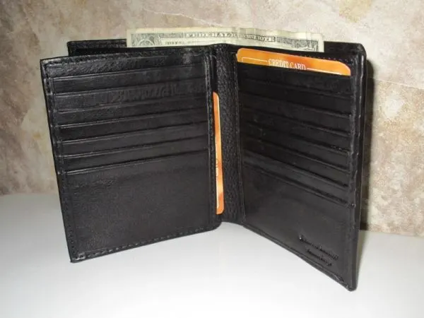 #2376 - Leather Hipster with an Extra Flap - Black