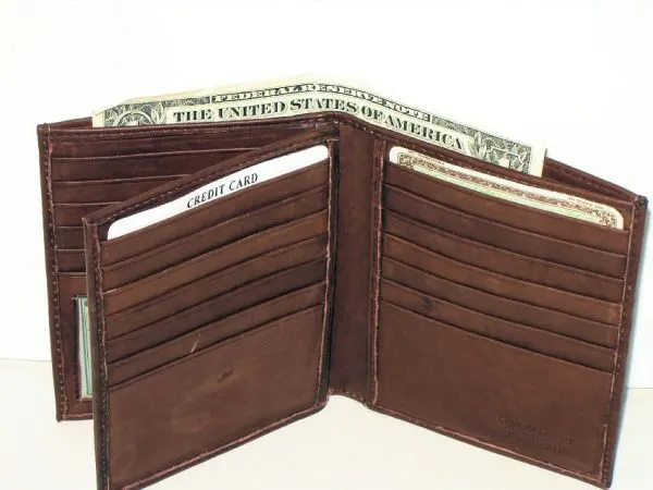 #2376 - Leather Hipster with an Extra Flap - Brown
