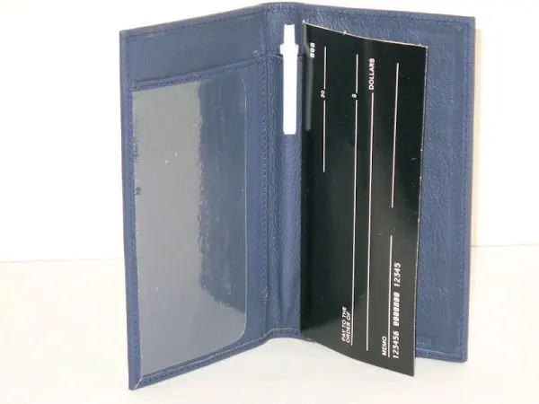 #32 - Leather Checkbook Cover - Blue