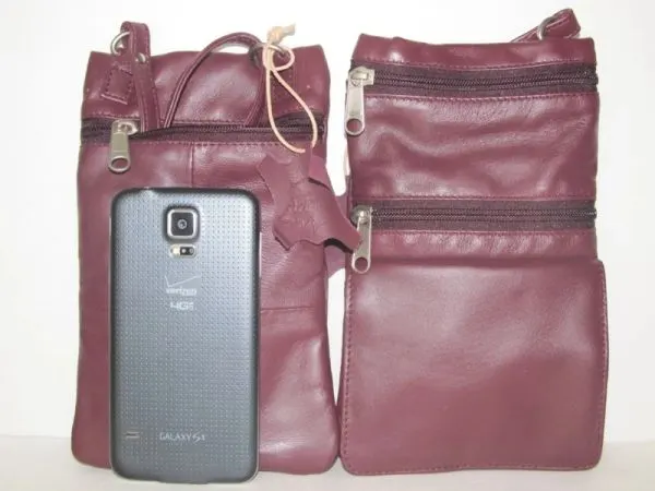 #34 - Leather Neck Bag - Plum