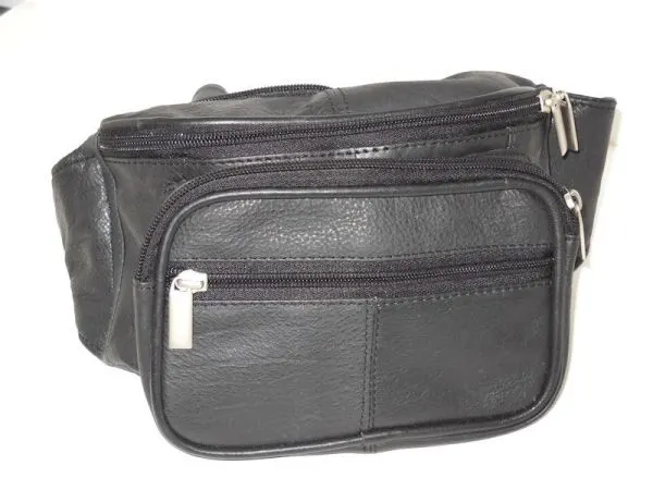 #36 - Leather Square Waistpouch - Black