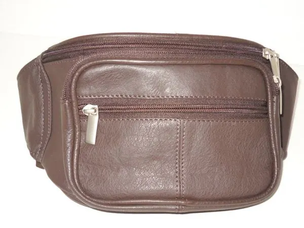#36 - Leather Square Waistpouch - Brown