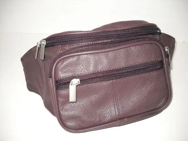 #36 - Leather Square Waistpouch - Plum