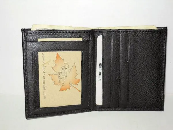 #39 - Compact Leather Bi-fold Wallet - Black