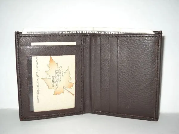 #39 - Compact Leather Bi-Fold Wallet - Brown