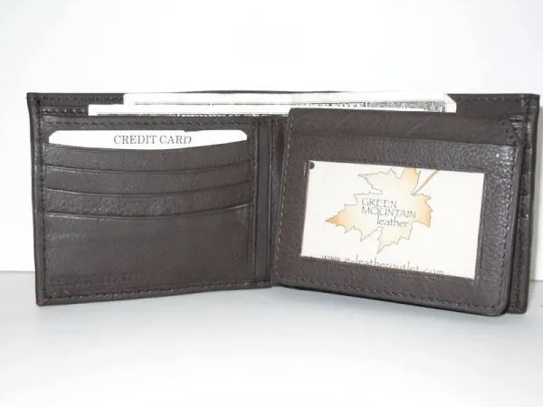 #4 - Mens Leather Bi-Fold - Flash Pass - Brown
