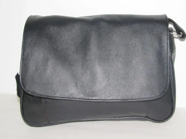 #44- Stylish Leather Purse with Flap - Black