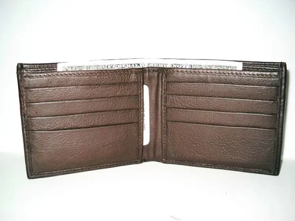 #5 - Bi-fold Leather Wallet with a Leather Lining - Brown