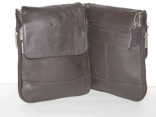 #50- Zip Around Expandable Leather Purse - Brown