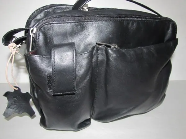 #51- Popular Leather Organizer Purse - Black