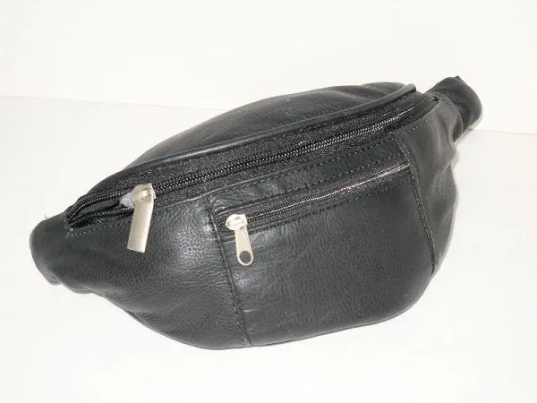 #52 - Leather Oval Waistpouch - Black
