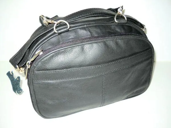 #56 - Leather Organizer with Hand Straps - Black
