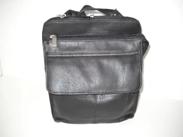 #67- Sleek Leather Organizer - Black