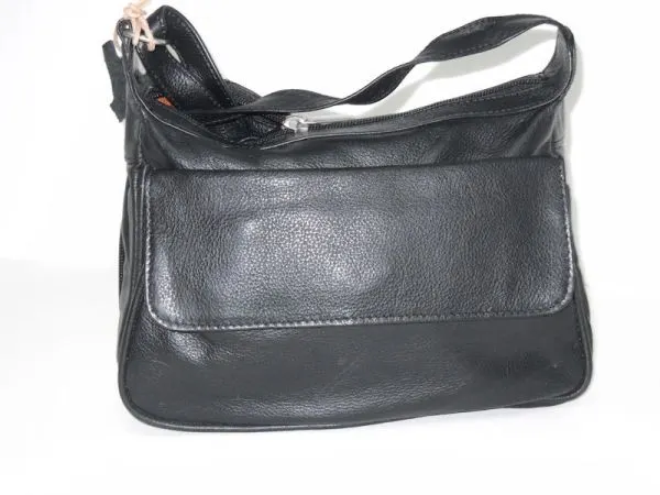 #82- Leather Organizer Purse - Black