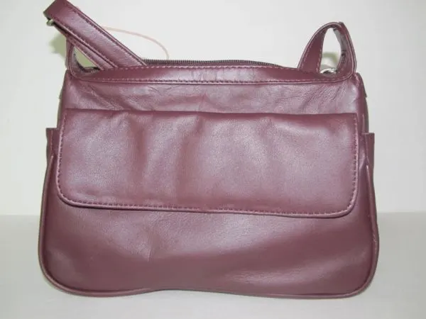#82- Leather Organizer Purse - Plum