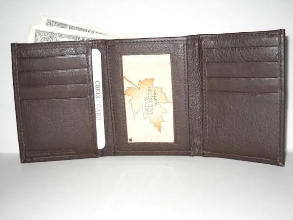 #9 - Leather Tri-Fold Wallet - Brown