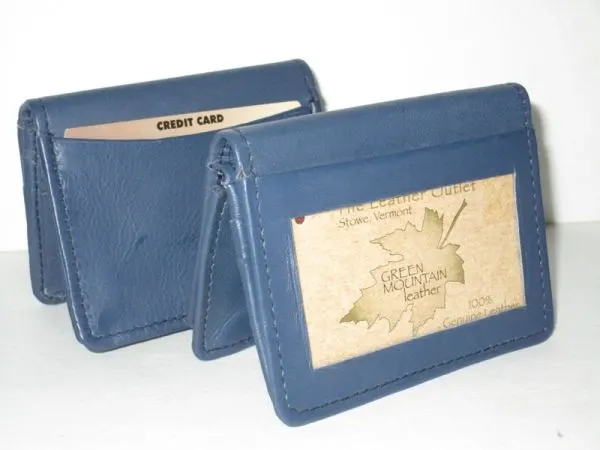 #90 - Leather Expandable Card Holder - Blue