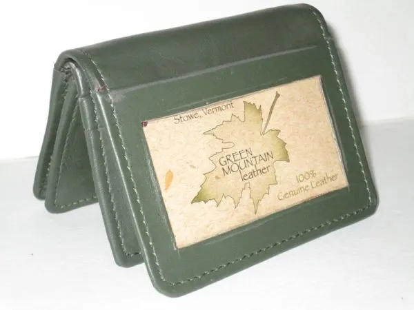 #90 - Leather Expandable Card Holder - Green