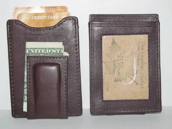 #57A - Expandable Magnetic Money Clip - Brown